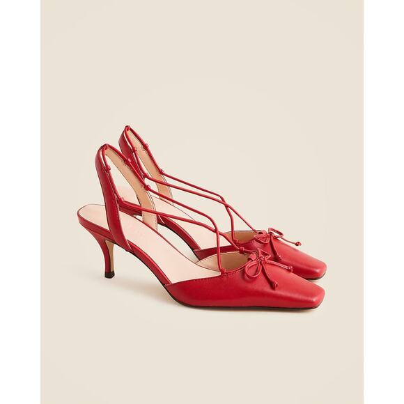 J.Crew Leona Strappy Slingback Heels - 8-M - Persian Red - Picture 1 of 3